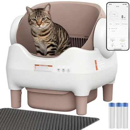 Bac à Litière Autonettoyant Connecté pour Chat