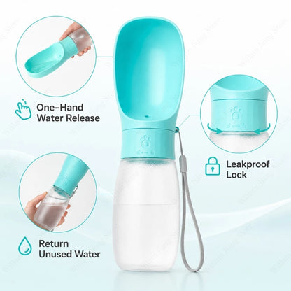 Gourde pour chien et chat avec gamelle intégrée