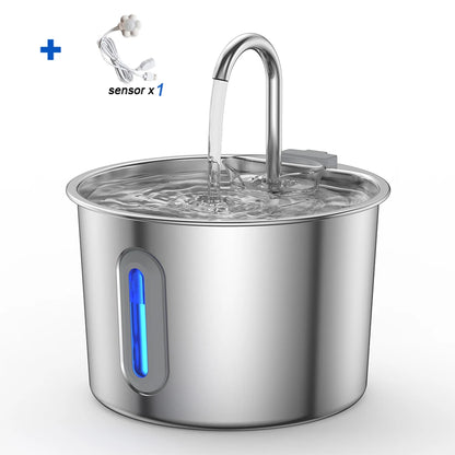 Fontaine à Eau Automatique Inox 2,2 L pour Chat et Chien