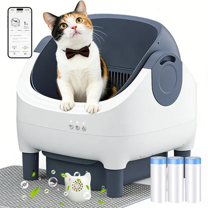 Bac à Litière Autonettoyant Connecté pour Chat
