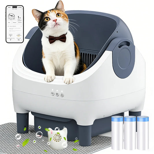 Bac à Litière Autonettoyant Connecté pour Chat