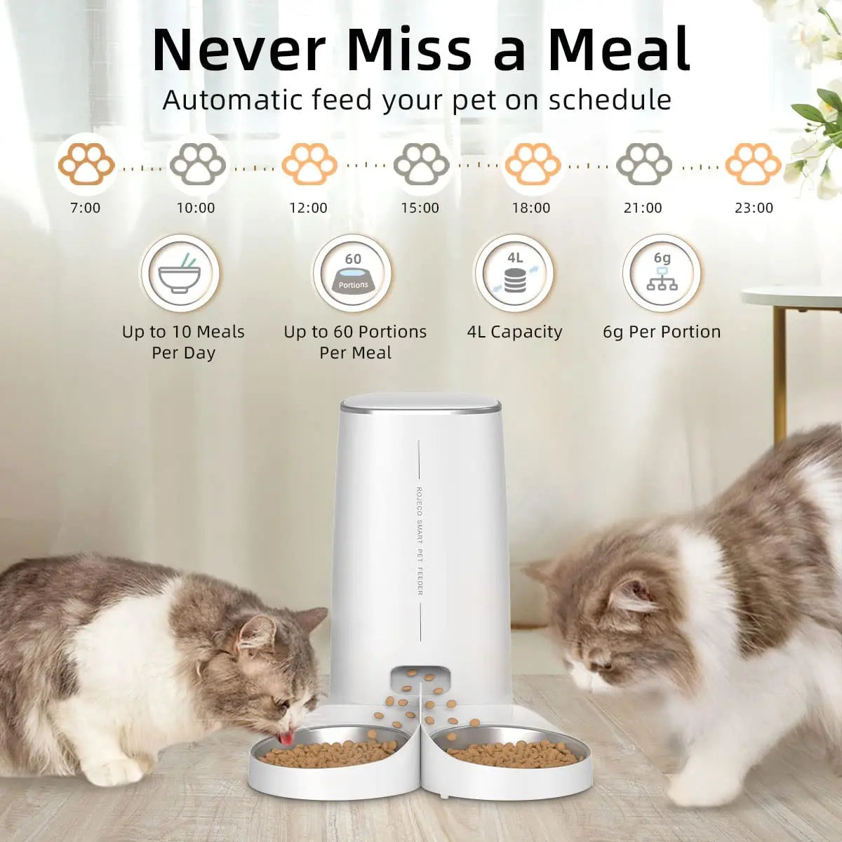 Mangeoire Automatique Connectée 4 L pour Chat