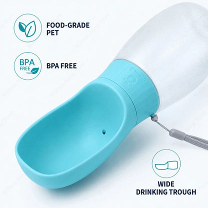 Gourde pour chien et chat avec gamelle intégrée